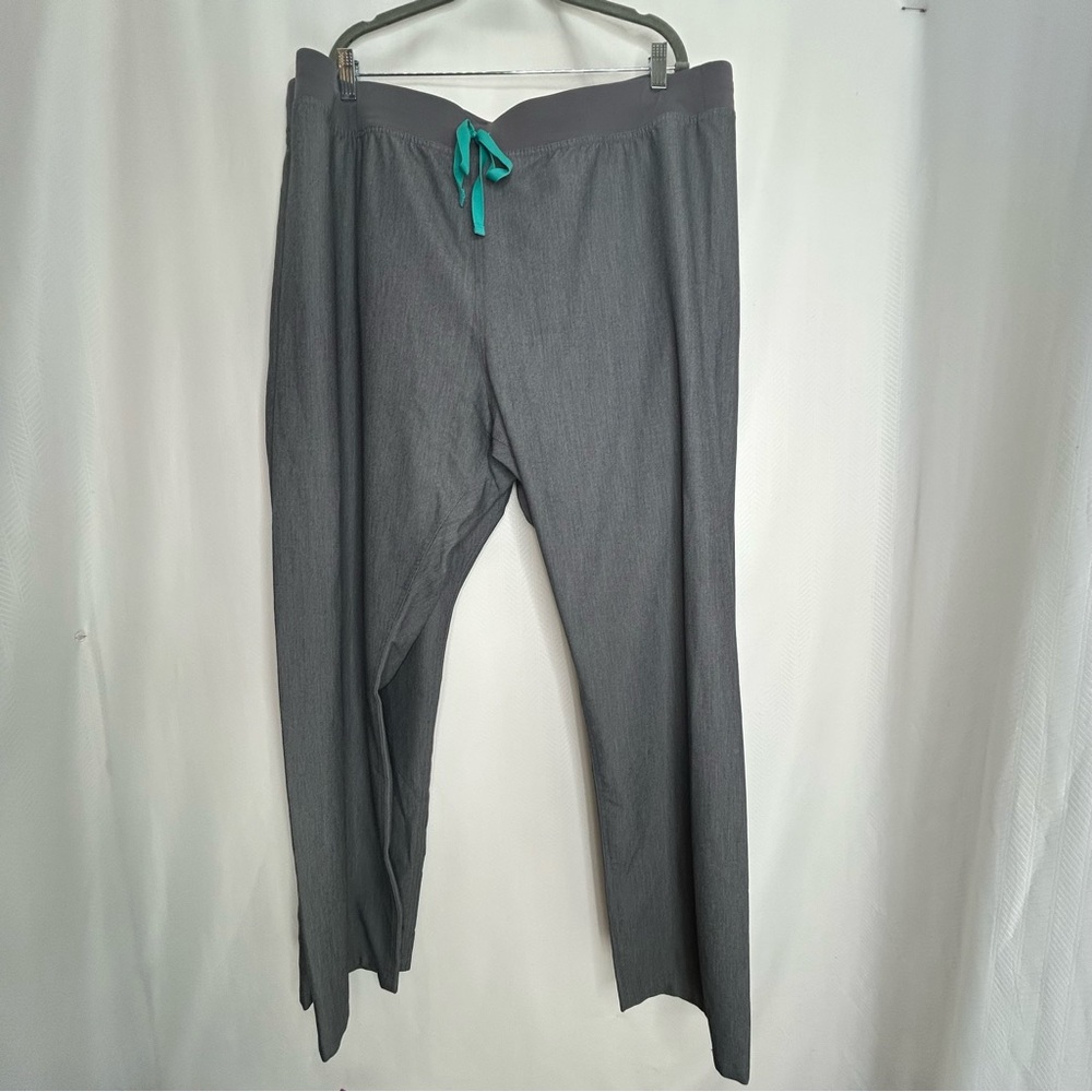 Figs Graphite Basic Scrubs With Teal Drawstring X… - image 1